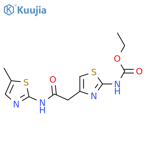 ethyl N-(4-{(5-methyl-1,3-thiazol-2-yl)carbamoylmethyl}-1,3-thiazol-2-yl)carbamate structure