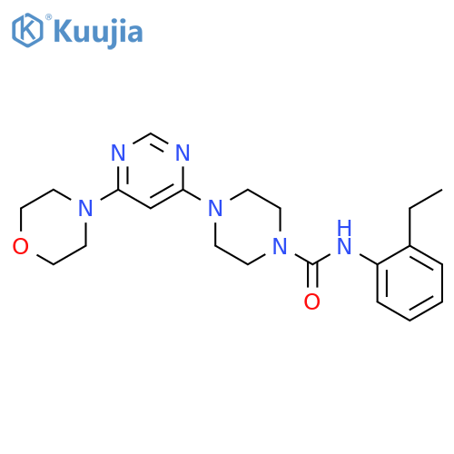 N-(2-ethylphenyl)-4-6-(morpholin-4-yl)pyrimidin-4-ylpiperazine-1-carboxamide structure