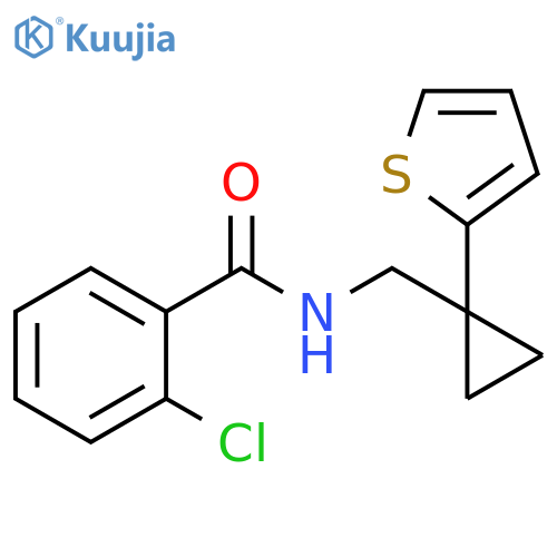 2-chloro-N-{1-(thiophen-2-yl)cyclopropylmethyl}benzamide structure