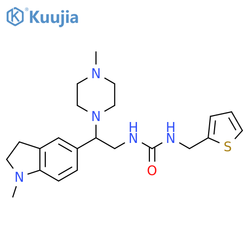 1-2-(1-methyl-2,3-dihydro-1H-indol-5-yl)-2-(4-methylpiperazin-1-yl)ethyl-3-(thiophen-2-yl)methylurea structure
