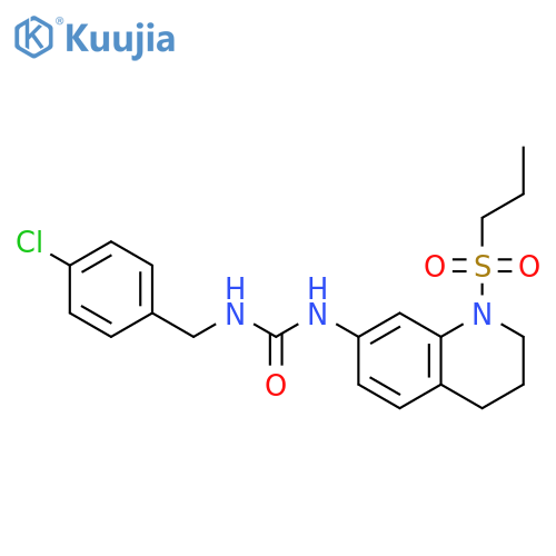 1-(4-chlorophenyl)methyl-3-1-(propane-1-sulfonyl)-1,2,3,4-tetrahydroquinolin-7-ylurea structure