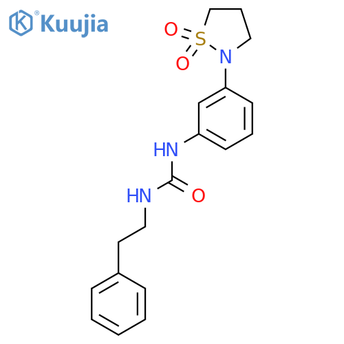 3-3-(1,1-dioxo-1lambda6,2-thiazolidin-2-yl)phenyl-1-(2-phenylethyl)urea structure