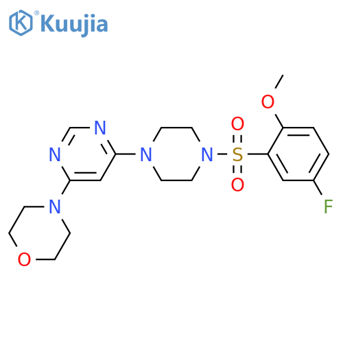 4-{6-4-(5-fluoro-2-methoxybenzenesulfonyl)piperazin-1-ylpyrimidin-4-yl}morpholine structure