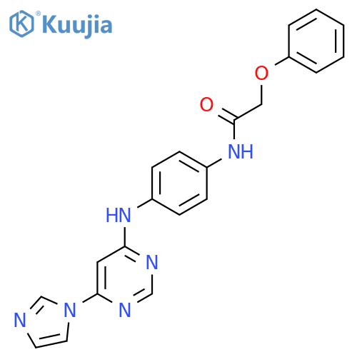 N-(4-{6-(1H-imidazol-1-yl)pyrimidin-4-ylamino}phenyl)-2-phenoxyacetamide structure