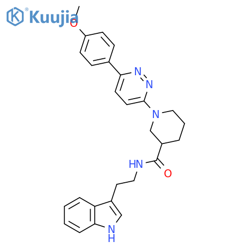 N-2-(1H-indol-3-yl)ethyl-1-6-(4-methoxyphenyl)pyridazin-3-ylpiperidine-3-carboxamide structure