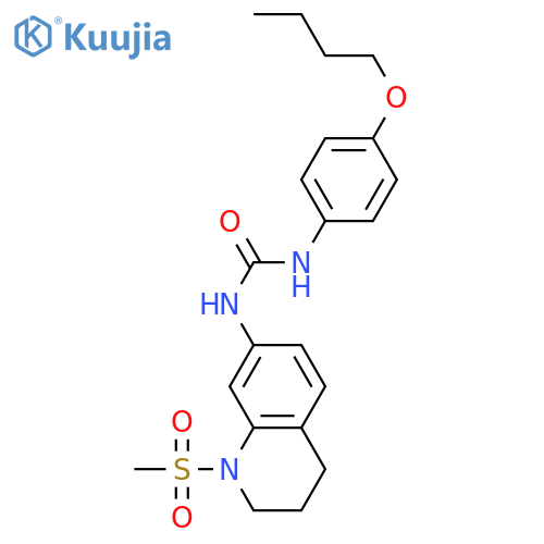 1-(4-butoxyphenyl)-3-(1-methanesulfonyl-1,2,3,4-tetrahydroquinolin-7-yl)urea structure