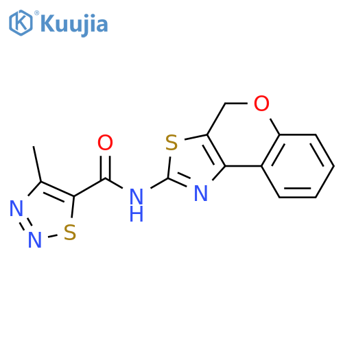 N-{4H-chromeno4,3-d1,3thiazol-2-yl}-4-methyl-1,2,3-thiadiazole-5-carboxamide structure