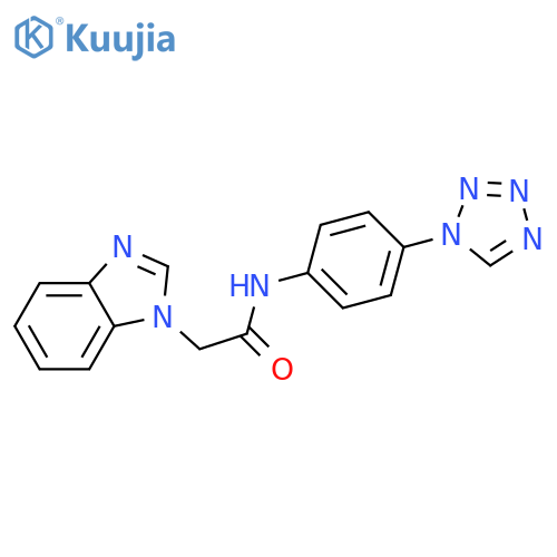 2-(1H-1,3-benzodiazol-1-yl)-N-4-(1H-1,2,3,4-tetrazol-1-yl)phenylacetamide structure