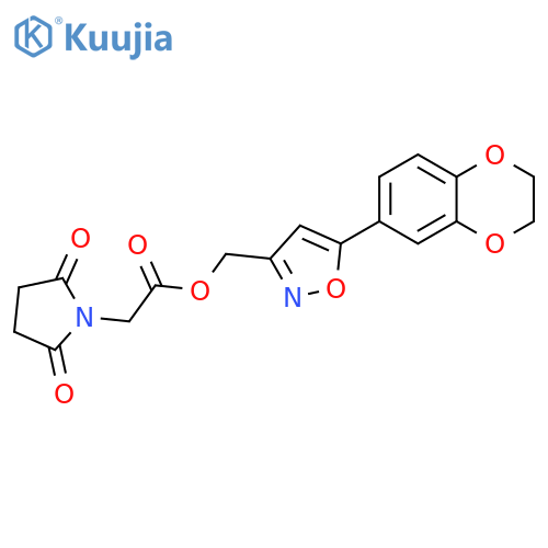[5-(2,3-dihydro-1,4-benzodioxin-6-yl)-1,2-oxazol-3-yl]methyl 2-(2,5-dioxopyrrolidin-1-yl)acetate structure