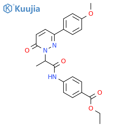 ethyl 4-{2-3-(4-methoxyphenyl)-6-oxo-1,6-dihydropyridazin-1-ylpropanamido}benzoate structure