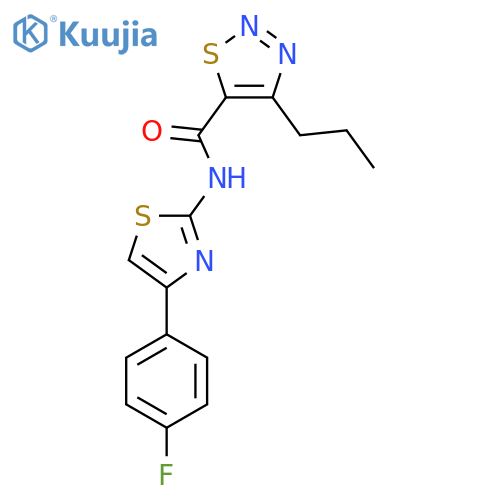 N-4-(4-fluorophenyl)-1,3-thiazol-2-yl-4-propyl-1,2,3-thiadiazole-5-carboxamide structure