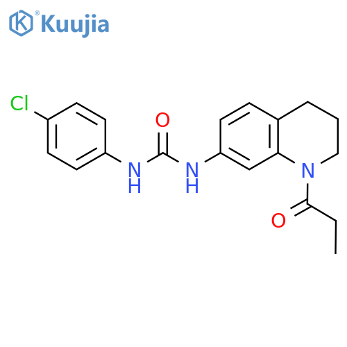 1-(4-chlorophenyl)-3-(1-propanoyl-1,2,3,4-tetrahydroquinolin-7-yl)urea structure