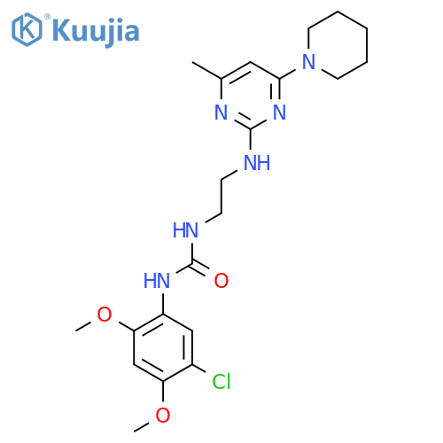 1-(5-chloro-2,4-dimethoxyphenyl)-3-(2-{4-methyl-6-(piperidin-1-yl)pyrimidin-2-ylamino}ethyl)urea structure