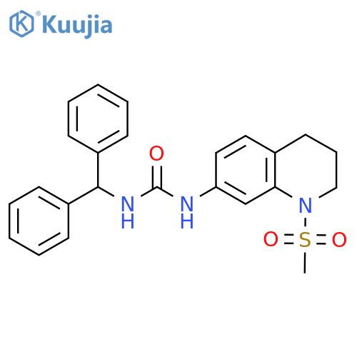 1-(diphenylmethyl)-3-(1-methanesulfonyl-1,2,3,4-tetrahydroquinolin-7-yl)urea structure
