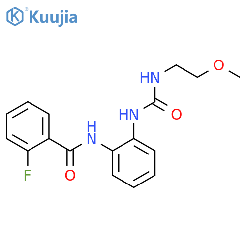 2-fluoro-N-(2-{[(2-methoxyethyl)carbamoyl]amino}phenyl)benzamide structure
