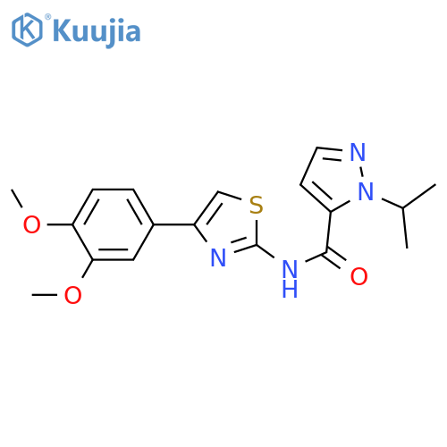 N-4-(3,4-dimethoxyphenyl)-1,3-thiazol-2-yl-1-(propan-2-yl)-1H-pyrazole-5-carboxamide structure