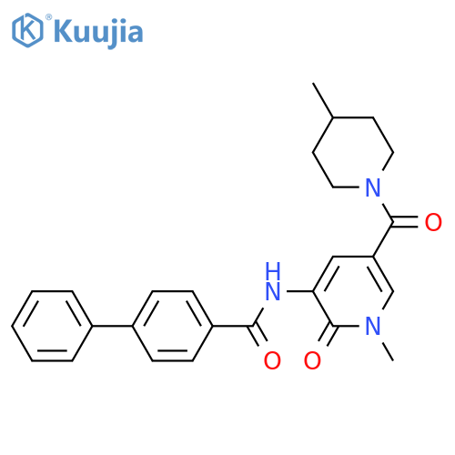 N-[1-methyl-5-(4-methylpiperidine-1-carbonyl)-2-oxopyridin-3-yl]-4-phenylbenzamide structure