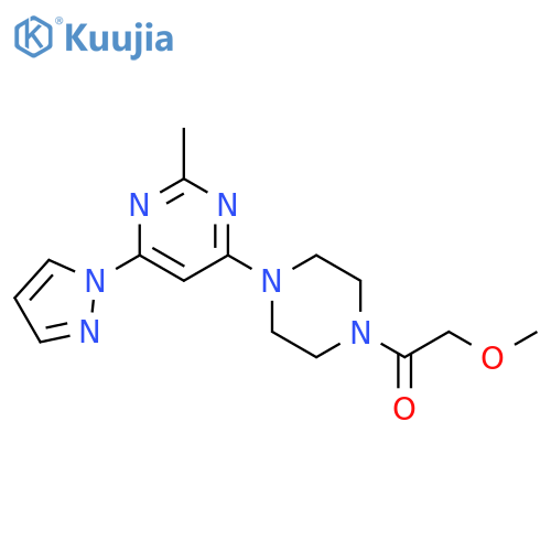 2-methoxy-1-{4-2-methyl-6-(1H-pyrazol-1-yl)pyrimidin-4-ylpiperazin-1-yl}ethan-1-one structure