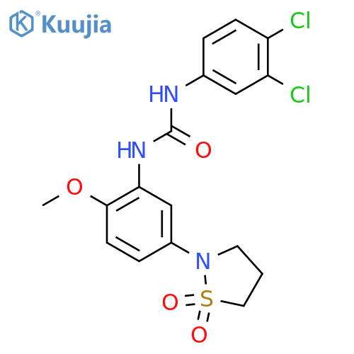 1-(3,4-dichlorophenyl)-3-5-(1,1-dioxo-1lambda6,2-thiazolidin-2-yl)-2-methoxyphenylurea structure