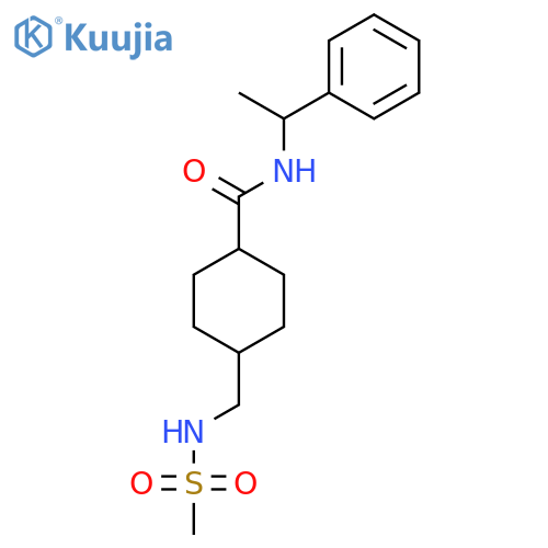 4-(methanesulfonamidomethyl)-N-(1-phenylethyl)cyclohexane-1-carboxamide structure