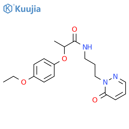 2-(4-ethoxyphenoxy)-N-[3-(6-oxo-1,6-dihydropyridazin-1-yl)propyl]propanamide structure