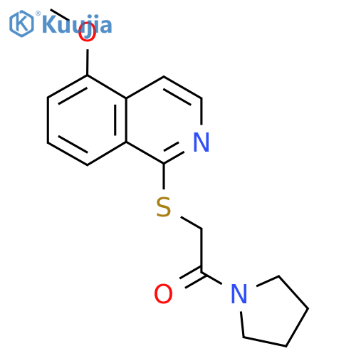 2-(5-methoxyisoquinolin-1-yl)sulfanyl-1-(pyrrolidin-1-yl)ethan-1-one structure