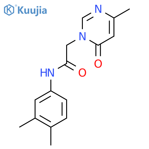 N-(3,4-dimethylphenyl)-2-(4-methyl-6-oxo-1,6-dihydropyrimidin-1-yl)acetamide structure