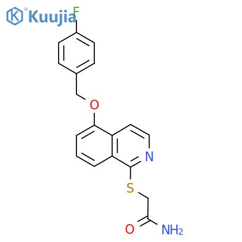 2-({5-[(4-fluorophenyl)methoxy]isoquinolin-1-yl}sulfanyl)acetamide structure