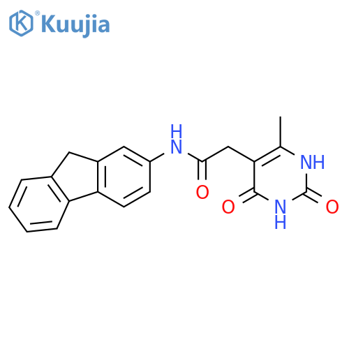 N-(9H-fluoren-2-yl)-2-(6-methyl-2,4-dioxo-1,2,3,4-tetrahydropyrimidin-5-yl)acetamide structure
