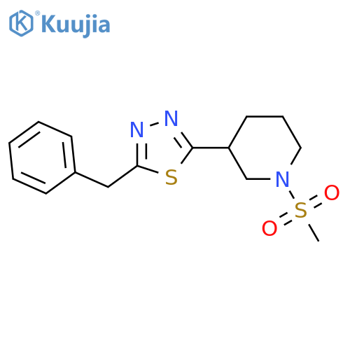 3-(5-benzyl-1,3,4-thiadiazol-2-yl)-1-methanesulfonylpiperidine structure