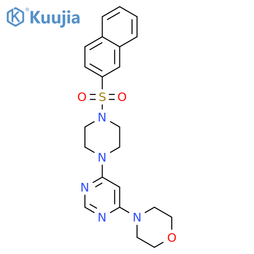 4-{6-4-(naphthalene-2-sulfonyl)piperazin-1-ylpyrimidin-4-yl}morpholine structure