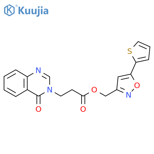5-(thiophen-2-yl)-1,2-oxazol-3-ylmethyl 3-(4-oxo-3,4-dihydroquinazolin-3-yl)propanoate structure