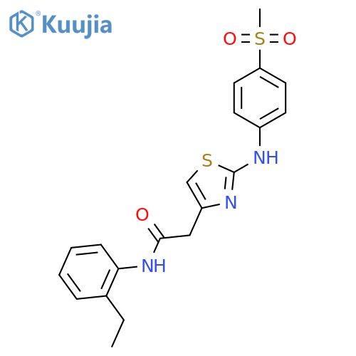 N-(2-ethylphenyl)-2-{2-(4-methanesulfonylphenyl)amino-1,3-thiazol-4-yl}acetamide structure