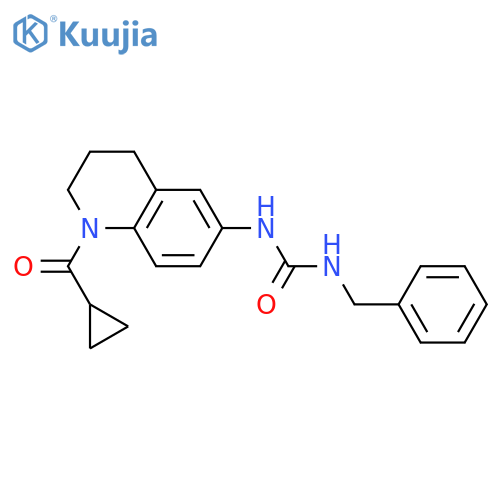 1-benzyl-3-[1-(cyclopropanecarbonyl)-3,4-dihydro-2H-quinolin-6-yl]urea structure