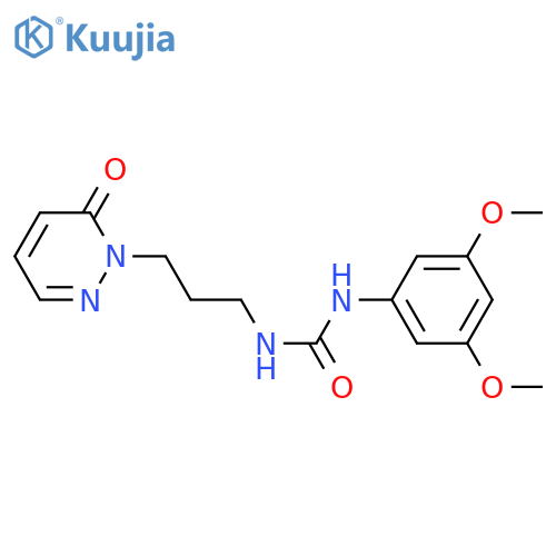1-(3,5-dimethoxyphenyl)-3-3-(6-oxo-1,6-dihydropyridazin-1-yl)propylurea structure