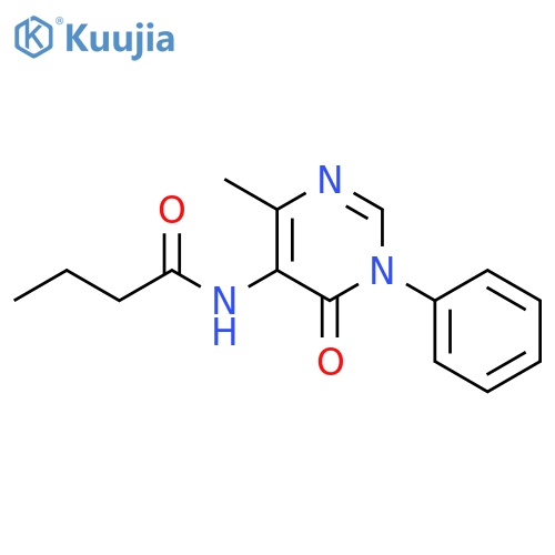 Butanamide, N-(1,6-dihydro-4-methyl-6-oxo-1-phenyl-5-pyrimidinyl)- structure