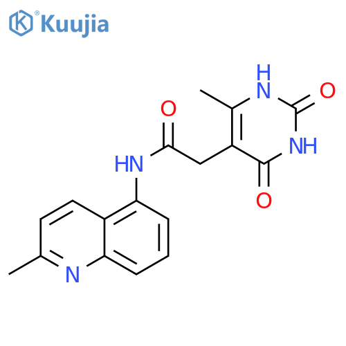 2-(6-methyl-2,4-dioxo-1,2,3,4-tetrahydropyrimidin-5-yl)-N-(2-methylquinolin-5-yl)acetamide structure