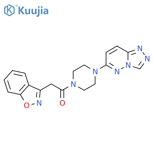 2-(1,2-benzoxazol-3-yl)-1-(4-{1,2,4triazolo4,3-bpyridazin-6-yl}piperazin-1-yl)ethan-1-one structure