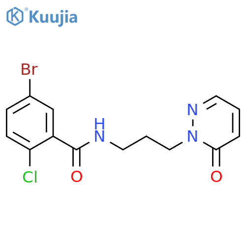 5-bromo-2-chloro-N-3-(6-oxo-1,6-dihydropyridazin-1-yl)propylbenzamide structure