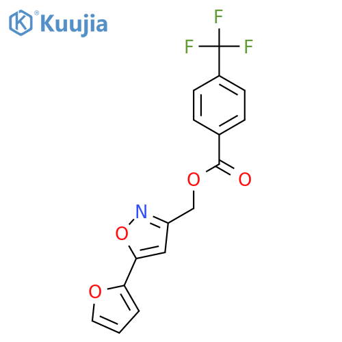 5-(furan-2-yl)-1,2-oxazol-3-ylmethyl 4-(trifluoromethyl)benzoate structure