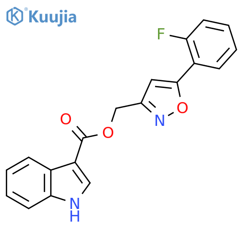 5-(2-fluorophenyl)-1,2-oxazol-3-ylmethyl 1H-indole-3-carboxylate structure