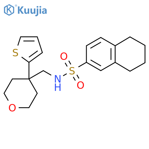 N-{4-(thiophen-2-yl)oxan-4-ylmethyl}-5,6,7,8-tetrahydronaphthalene-2-sulfonamide structure