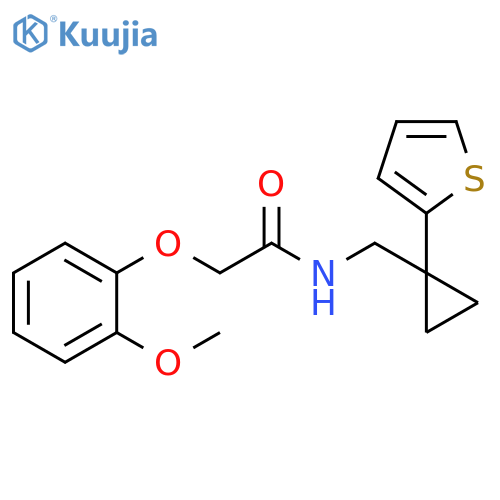 2-(2-methoxyphenoxy)-N-{1-(thiophen-2-yl)cyclopropylmethyl}acetamide structure