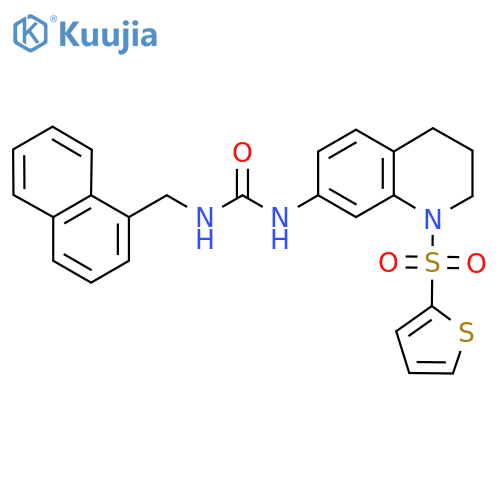 1-(naphthalen-1-yl)methyl-3-1-(thiophene-2-sulfonyl)-1,2,3,4-tetrahydroquinolin-7-ylurea structure