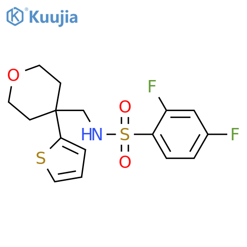 2,4-difluoro-N-{4-(thiophen-2-yl)oxan-4-ylmethyl}benzene-1-sulfonamide structure