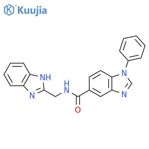 N-(1H-1,3-benzodiazol-2-yl)methyl-1-phenyl-1H-1,3-benzodiazole-5-carboxamide structure
