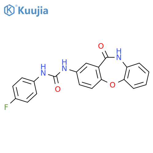 1-(4-fluorophenyl)-3-{10-oxo-2-oxa-9-azatricyclo9.4.0.0^{3,8}pentadeca-1(11),3(8),4,6,12,14-hexaen-13-yl}urea structure