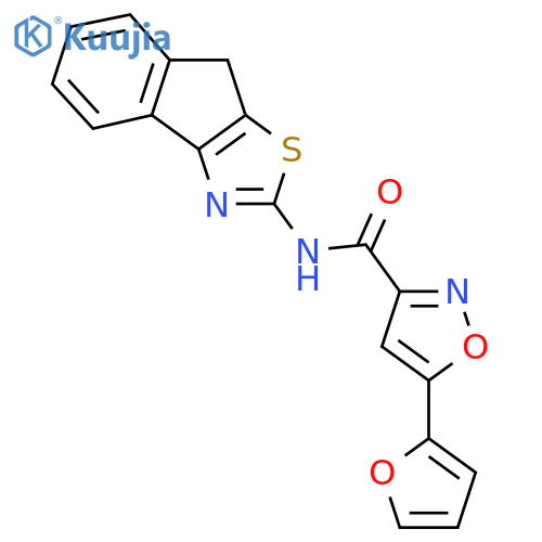 5-(furan-2-yl)-N-{8H-indeno1,2-d1,3thiazol-2-yl}-1,2-oxazole-3-carboxamide structure