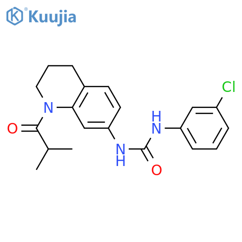 1-(3-chlorophenyl)-3-1-(2-methylpropanoyl)-1,2,3,4-tetrahydroquinolin-7-ylurea structure