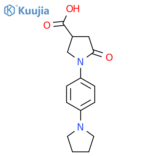 5-Oxo-1-(4-pyrrolidin-1-ylphenyl)pyrrolidine-3-carboxylic acid structure